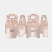 Roos druppels Glitter Sweet 16th Bridal Wedding Gl Bedankdoosjes (Uitgevouwen)