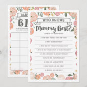  Roos Dubbelzijdig Baby shower spel Kaart (Voorkant / Achterkant)