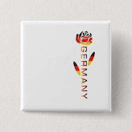 Roos Duitse vlag Vierkante Button 5,1 Cm