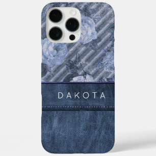  Roos   Dustblauw vlasleder iPhone 16 Pro Max Hoesje