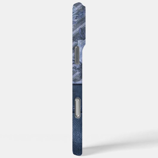 Roos | Dustblauw vlasleder Case-Mate iPhone Case (Achterkant / Rechts)