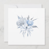 *~* Roos Dusty Blue Floral AR15 WEDDING RSVP + In Kaart (Achterkant)