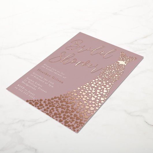 Roos Echte Roos Goud Vrijgezellenfeest Folie Uitnodiging (Gedraaid)