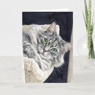 Roos een kat met opvallende groene ogen kaart