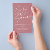 Roos eenvoudig Baby shower voor budgetbeheer Flyer (Hand)
