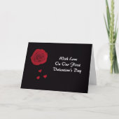 Roos eerste Valentijnsdag Kaart (Voorkant)