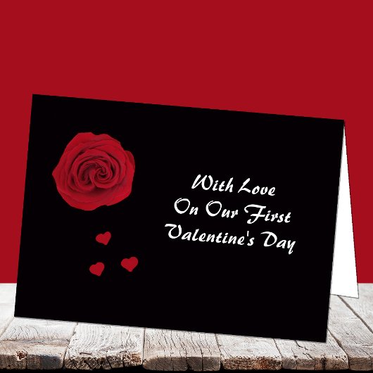Roos eerste Valentijnsdag Kaart