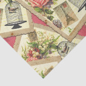 Roos, Eiffeltoren en Briefkaart voor vogelkooien Tissuepapier (Detail)