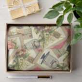 Roos, Eiffeltoren en Briefkaart voor vogelkooien Tissuepapier (Geschenk)