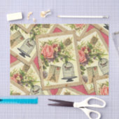 Roos, Eiffeltoren en Briefkaart voor vogelkooien Tissuepapier (Craft)