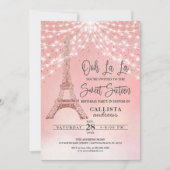 Roos Eiffeltoren Glitters Schittert Lichten Zoete  Kaart (Voorkant)