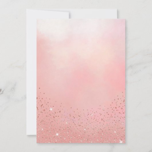 Roos Eiffeltoren Glitters Schittert Lichten Zoete  Kaart (Achterkant)