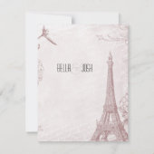 Roos Eiffeltoren sparen de Datum Save The Date (Achterkant)