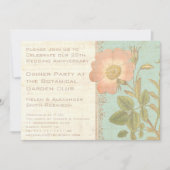  Roos Elegant 25th Jubileum Dinner Kaart (Voorkant)