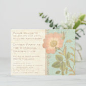 Roos Elegant 25th Jubileum Dinner Kaart (Staand voorkant)