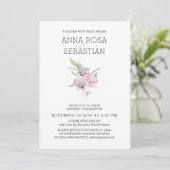 *~* Roos Elegant AR15 ROZE Bloemen RSVP bruiloft Kaart (Staand voorkant)