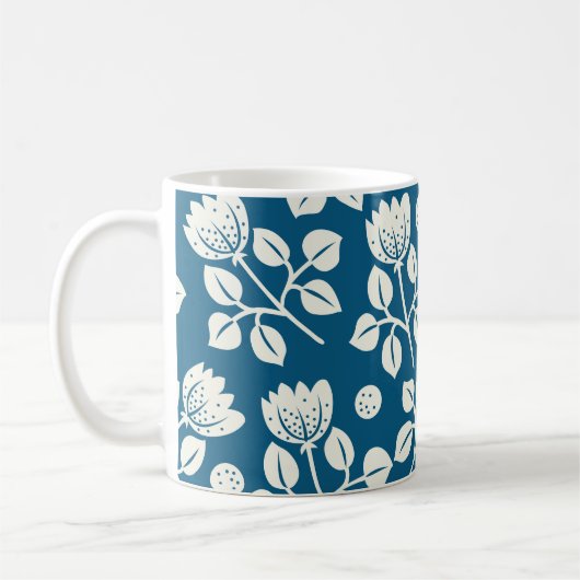 Roos: Elegant bloemmotief Koffiemok (Links)