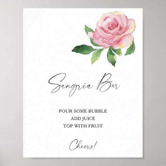Roos Elegant - Sangria Bar Poster (Voorkant)