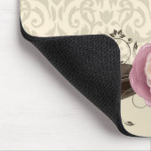 Roos Elegante Damask Ribbon Style Mousepad Muismat (Hoek)