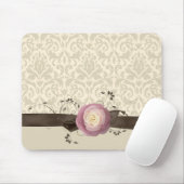 Roos Elegante Damask Ribbon Style Mousepad Muismat (Met muis)