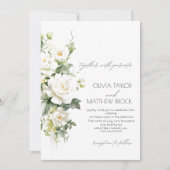 Roos | Elegante en moderne pastel bruiloft Kaart (Voorkant)