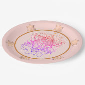 Roos Elegante joodse Star Paper Borden Papieren Bordje (Gekanteld)