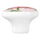 roos elegante keramische knop in roze (Zijkant)