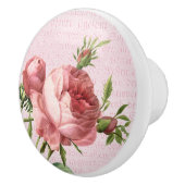 roos elegante keramische knop in roze (Rechts)