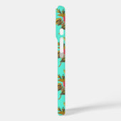 Roos en Aqua Blue Case-Mate iPhone Case (Achterkant / Links)