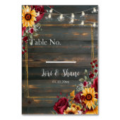 Roos en Aster bruiloft Kaart (Voorkant)