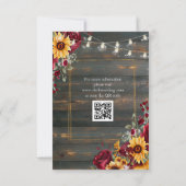 Roos en Aster bruiloft RSVP Kaartje (Achterkant)