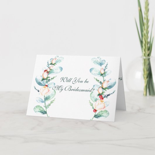 Roos en Berry ben je mijn Bridesmaid? Kaart (Voorkant)