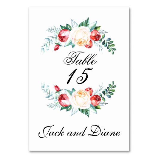 Roos en Berry Waterverf Stems Kaart (Voorkant)