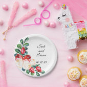 Roos en Berry Waterverf Stems Papieren Bordje (Feest)