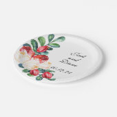 Roos en Berry Waterverf Stems Papieren Bordje (Gekanteld)