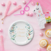 Roos en Berry Waterverf Stems Papieren Bordje (Feest)