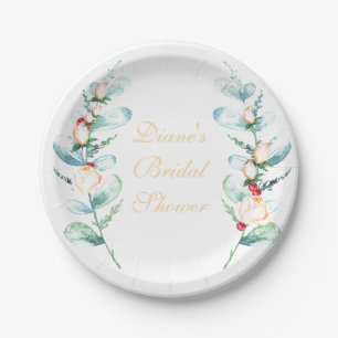 Roos en Berry Waterverf Stems Papieren Bordje