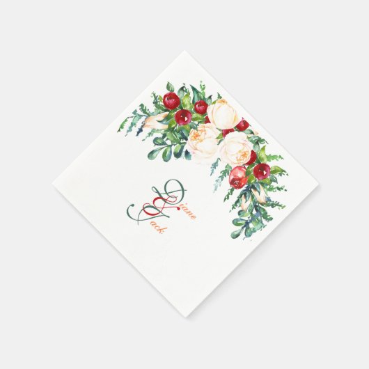 Roos en Berry Waterverf Stems Servet (Hoek)