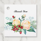 Roos en Berry Waterverf Stems Wedding Bedankjes Labels (Voorkant)