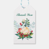 Roos en Berry Waterverf Stems Wedding Cadeaulabel (Voorkant)