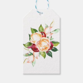 Roos en Berry Waterverf Stems Wedding Cadeaulabel