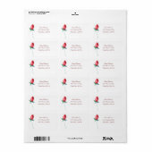 Roos en Berry Waterverf Stems Wedding Etiket (Full Sheet)
