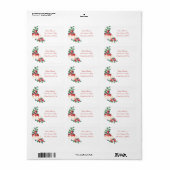 Roos en Berry Waterverf Stems Wedding Etiket (Full Sheet)