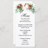 Roos en Berry Waterverf Stems Wedding Menu (Voorkant / Achterkant)
