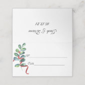 Roos en Berry Waterverf Stems Wedding Plaatskaartje (Buitenkant ongevouwen)