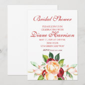 Roos en Berry Waterverf Stems Wedding Shower Kaart (Voorkant / Achterkant)