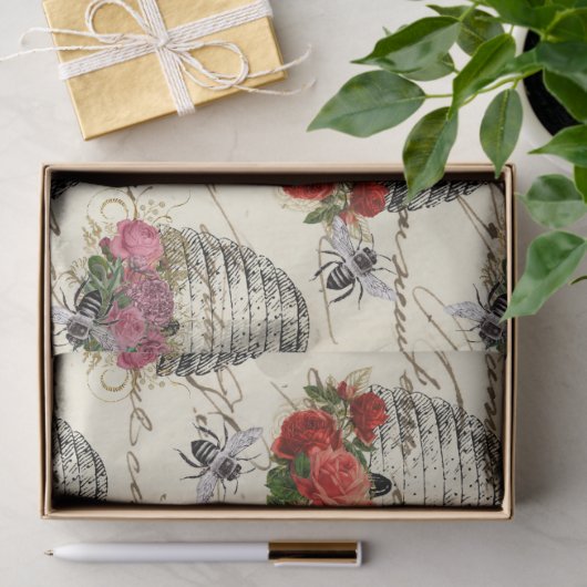  Roos en biefenontvlechting Tissuepapier (Geschenk)