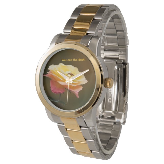 Roos en Bij Boodschappentas Horloge (Gekanteld)