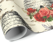  Roos en bijenkorf Cadeaupapier (Rol Hoek)