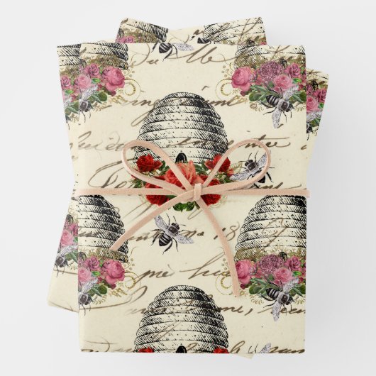 Roos en bijenkorf Inpakpapier Vel (In situ)